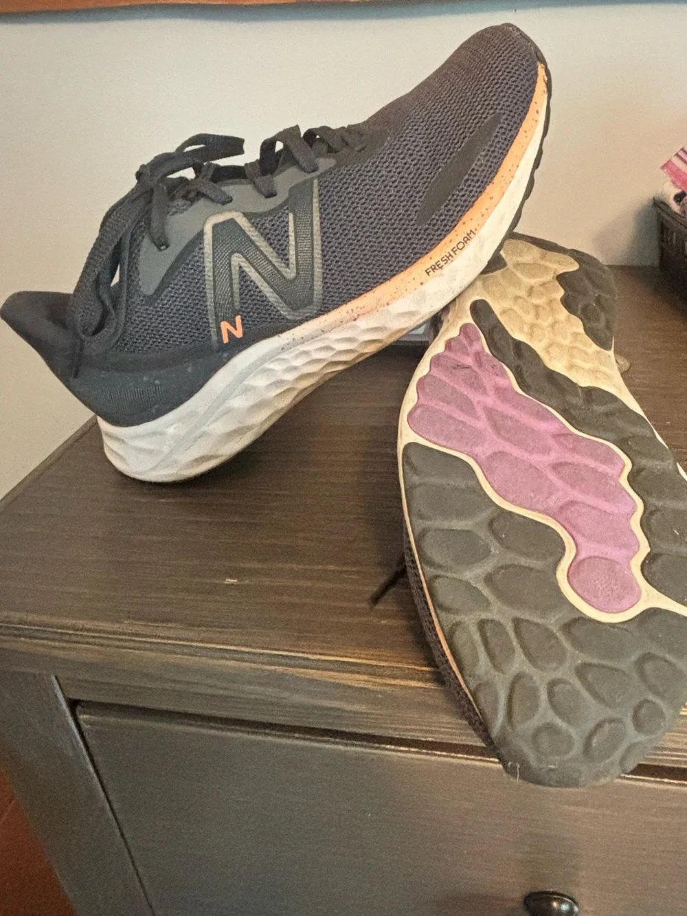 New Balance Women's Black and Orange Athletic Running Shoes